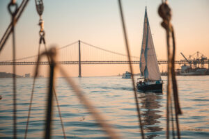 Perfect sailing boat in a calm evening.